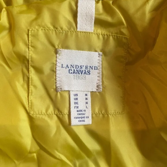 Lands End Canvas Puffer Jacket in with Faux Fur Hood - Picture 5 of 8